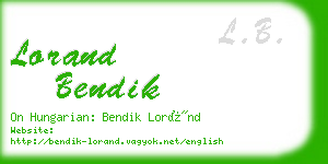 lorand bendik business card